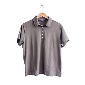 Nike Golf Womens Top Collared Short Sleeve Dri-Fit Light Gray Brown XL